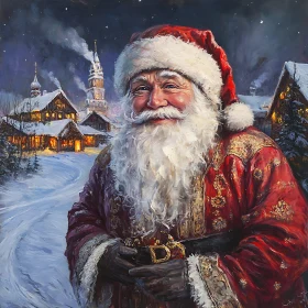 Festive Santa Claus in Winter Wonderland