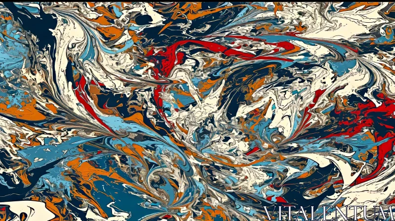 Colorful Abstract Painting with Swirls of Energy AI Image