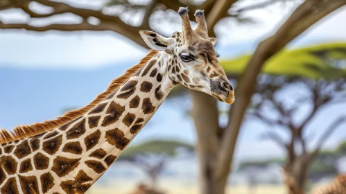Majestic Giraffe Portrait in African Savannah
