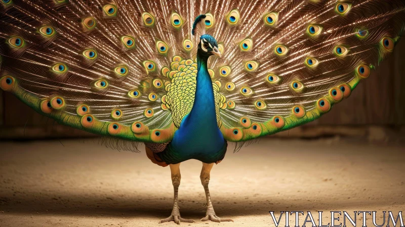 Majestic Peacock with Vibrant Feathers AI Image