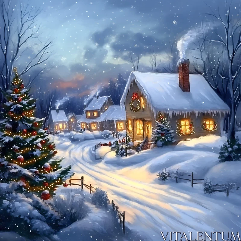 Festive Winter Wonderland AI Image