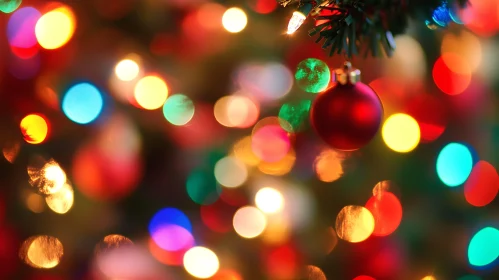 Holiday Lights and Ornament with Bokeh