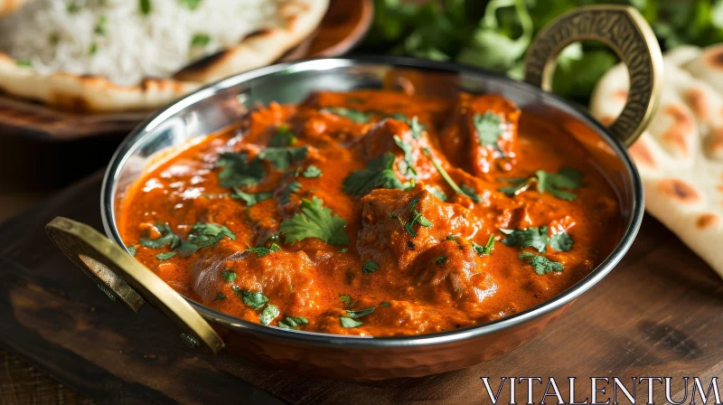 Delicious Chicken Tikka Masala: A Close-Up of an Indian Culinary Delight AI Image
