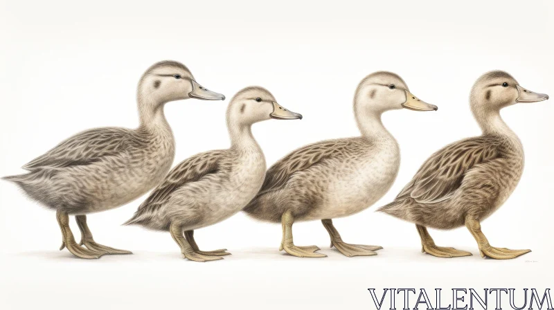 AI ART Graceful Ducklings: A Captivating Nature Moment