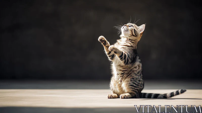 Tabby Cat Portrait: Majestic Feline Pose AI Image