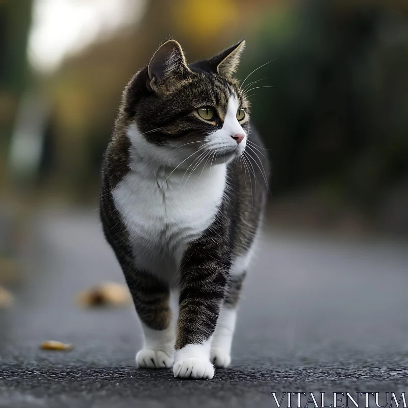 Alert Cat on a Pathway AI Image