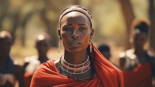 Intense Gaze of a Woman in Red Traditional Dress | Cinematic Portraits