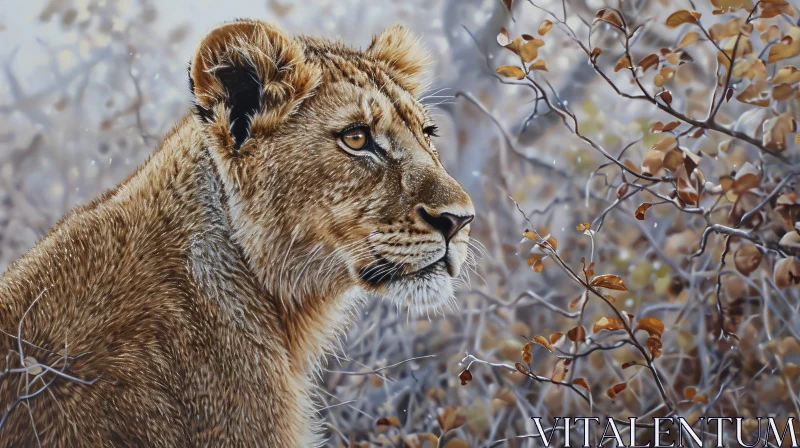 Powerful Lion Painting - Majestic Wildlife Artwork AI Image