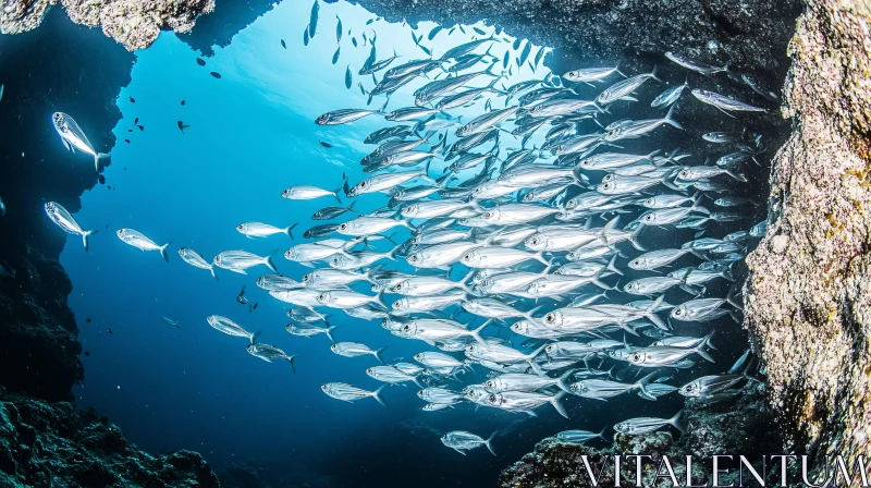 AI ART Marine Life in Underwater Cavern