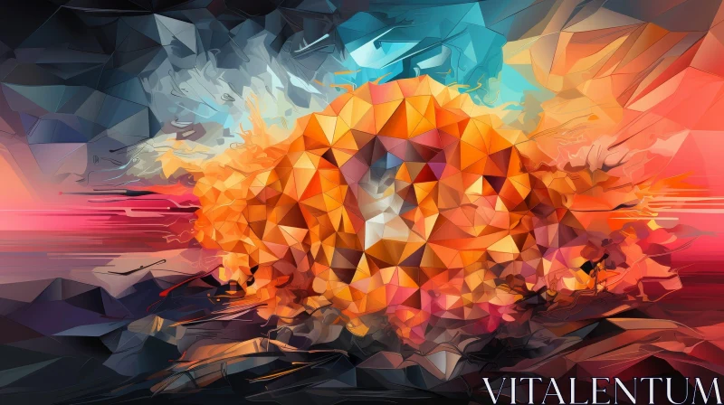 AI ART Colorful Abstract Polygonal Background