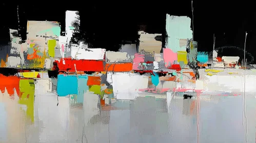 Expressive Abstract Cityscape Painting