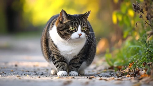 Adorable Cat Exploring Nature