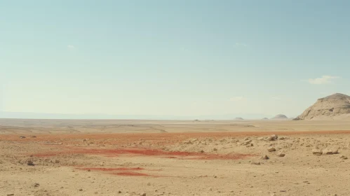 Minimalist Desert Landscape in Light Gold and Light Cyan