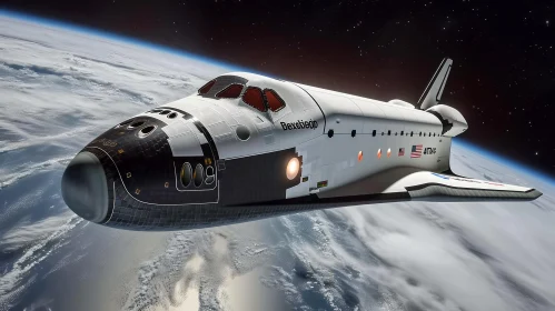Realistic Space Shuttle Artist Rendering with Hyper-Realistic Animal Illustrations