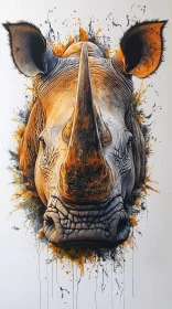 Wildlife Art: Rhinoceros Expressionism