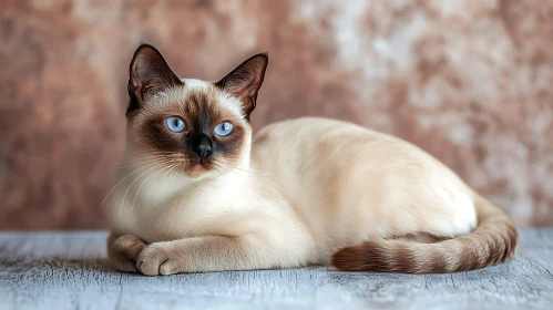 Graceful Siamese Cat with Blue Eyes