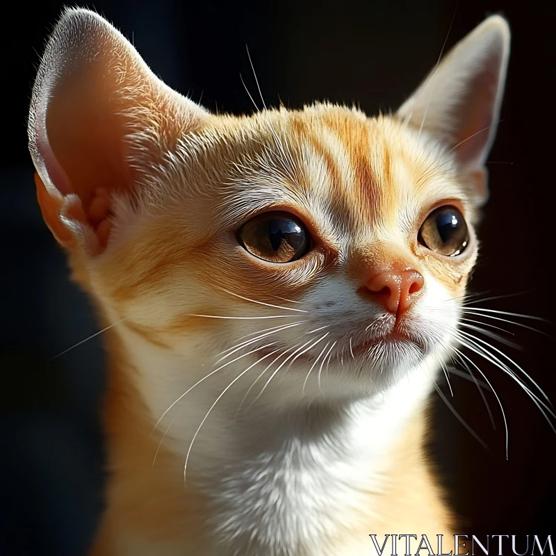 Expressive Orange Tabby Kitten Close-Up AI Image