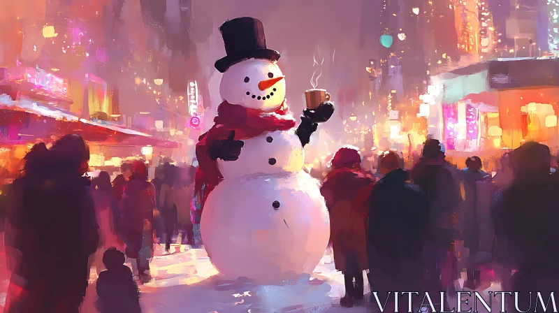 AI ART Winter Wonderland Cityscape