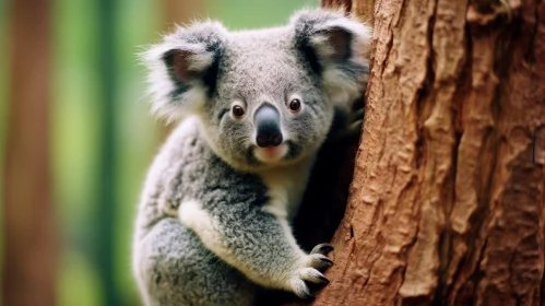 Curious Koala Portrait in Australian Habitat