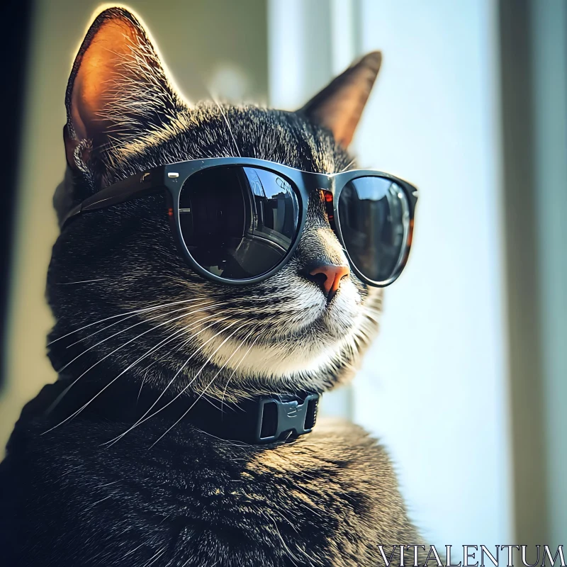 Cool Cat with Shades AI Image