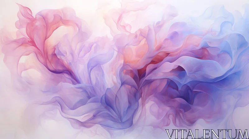 Ethereal Flower Painting - Beautiful Artwork in Purple, Blue, and Pink AI Image