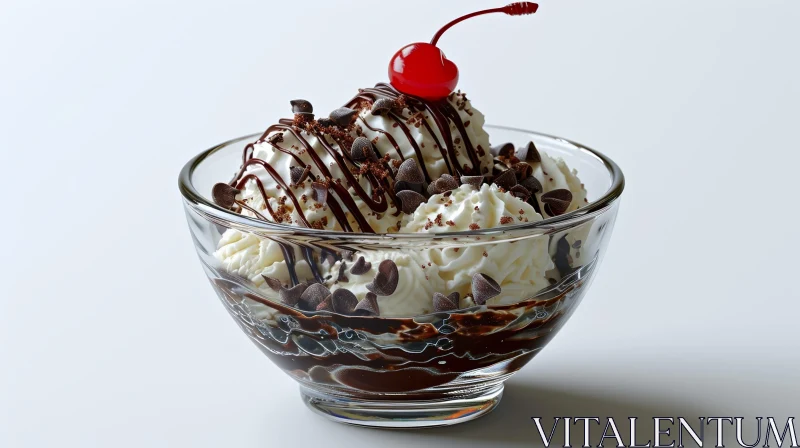 Indulge in the Delightful Chocolate Ice Cream Sundae AI Image