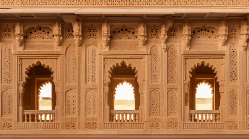 Intricately Carved Ancient Palace Facade