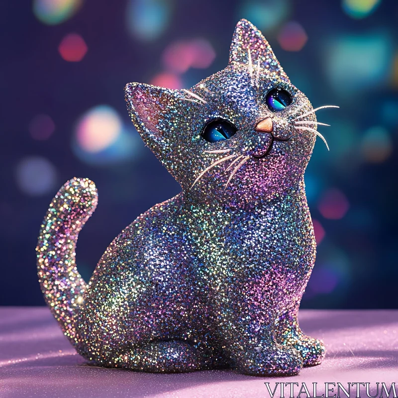 Shimmering Sparkle Decor Cat AI Image