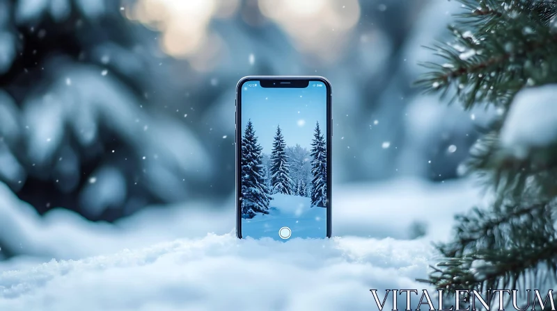 AI ART Winter Wonderland Through a Smartphone Lens