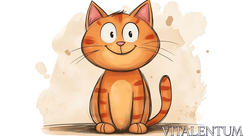 AI ART Adorable Illustrated Cat Art