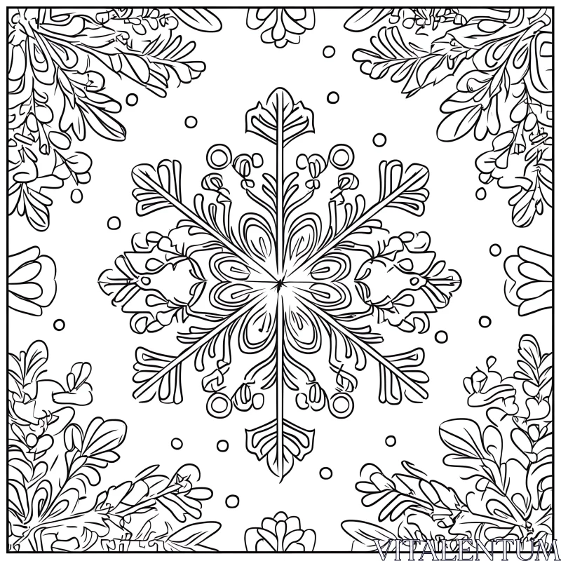 Symmetrical Floral Mandala Pattern AI Image