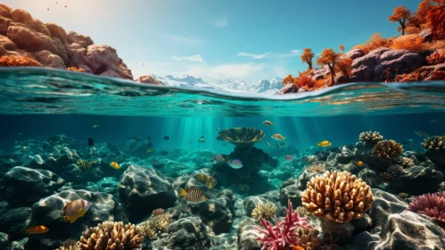 Captivating Underwater 3D Illustration of a Coral Reef
