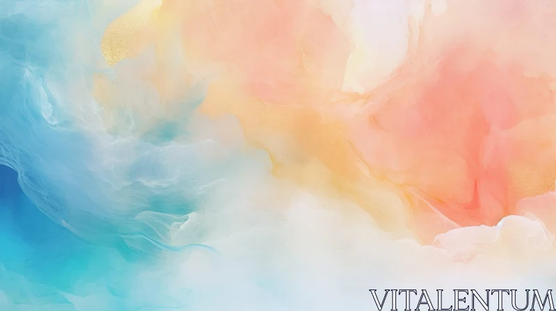 Dreamy Pastel Abstract Painting | Tranquil Artwork AI Image