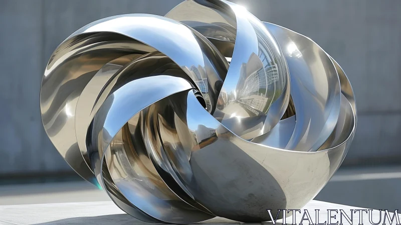 Intricate Metal Sculpture | Abstract Art | Close-up View AI Image