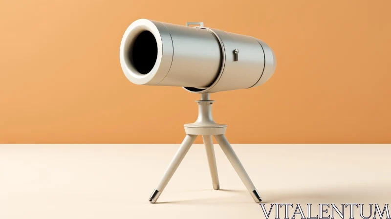 Silver Telescope 3D Illustration AI Image