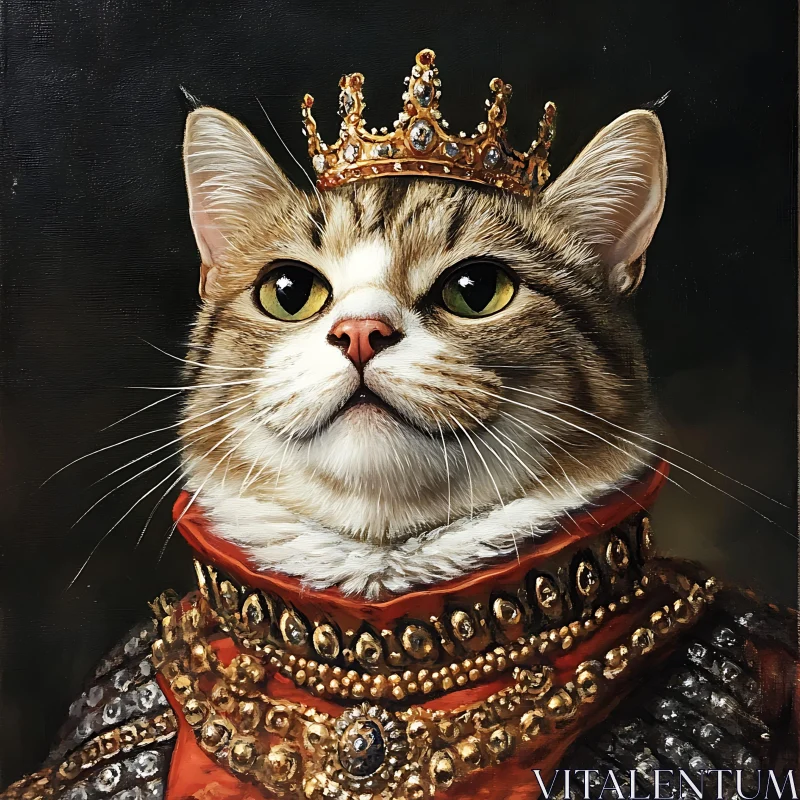 AI ART Majestic Cat Portrait in Royal Attire