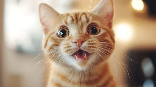 Charming Close-Up of an Orange Tabby Cat