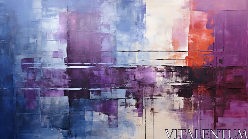 AI ART Beautiful Abstract Painting in Purple and Blue