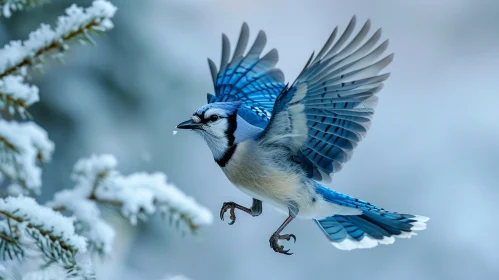 Captivating Flight of a Blue Jay - Stunning Nature Photography