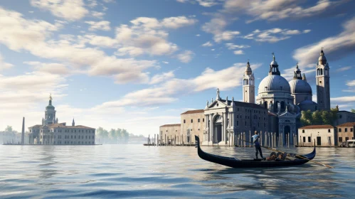 Venice Gondola and Churches: Unreal Engine 3D Render