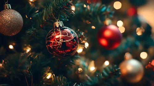 Festive Holiday Tree with Decorations