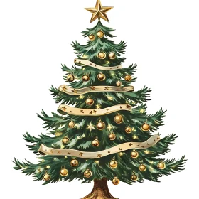 Festively Decorated Christmas Tree