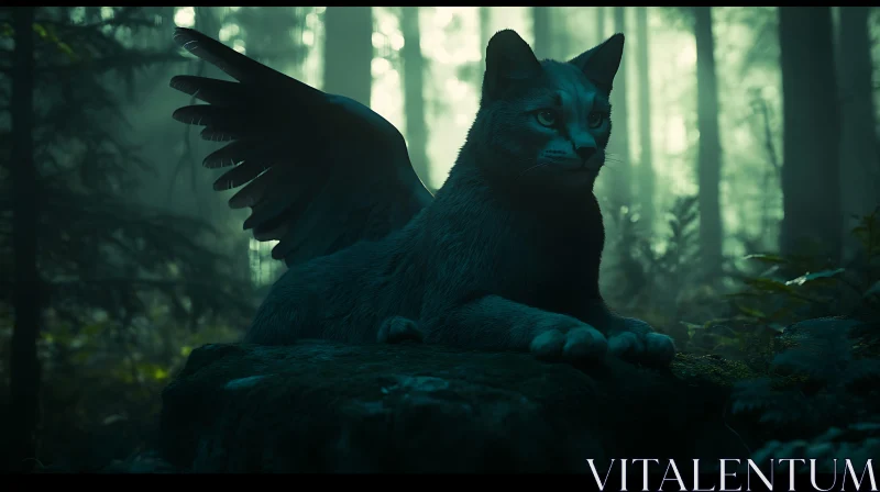 Mystical Creature in a Misty Woodland