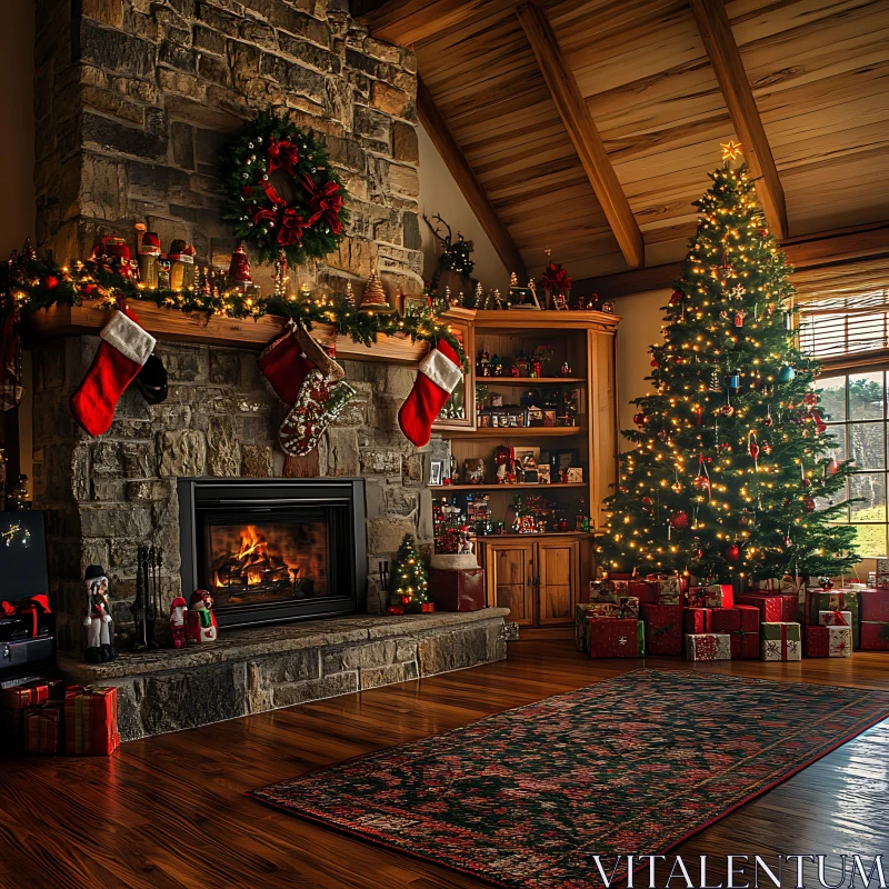 Christmas Decorated Living Room