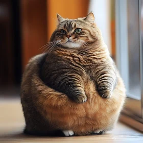 Cute Chubby Brown Tabby Cat