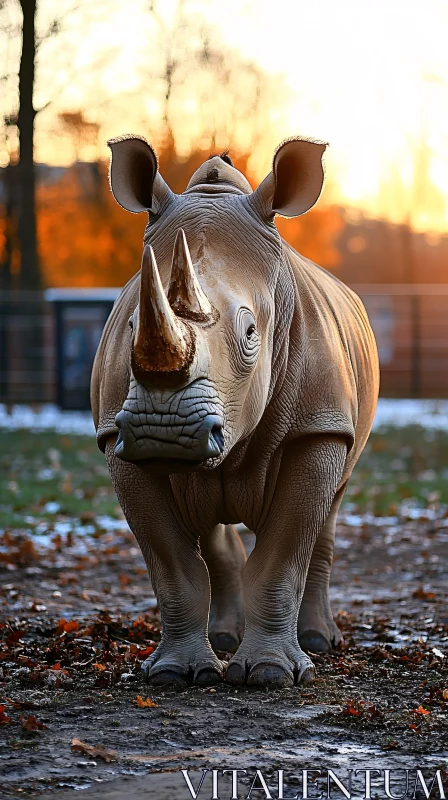 Rhinoceros in Sunset Glow