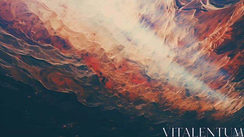 Dark Abstract Painting - Atmospheric Fluidity in Red, Orange, Yellow