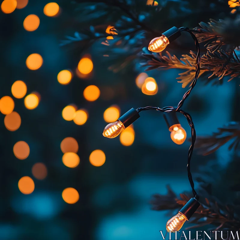 Fairy Lights on Tree - Evening Bokeh Beauty AI Image