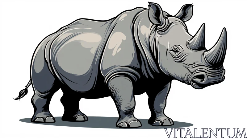 AI ART Artistic Rhino Graphic