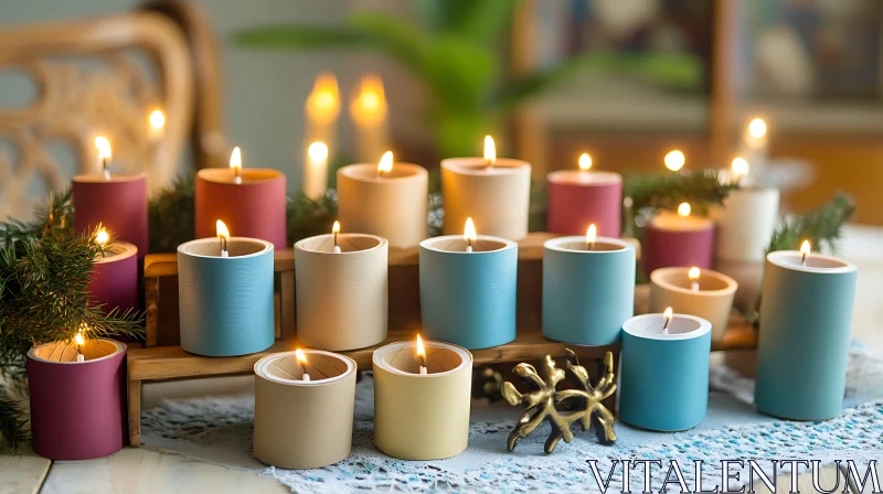 AI ART Pastel Candles Creating Serene Atmosphere